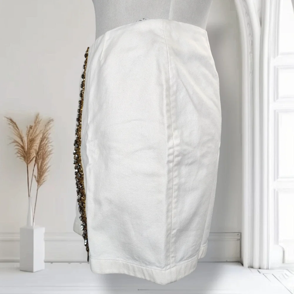 2004 Celine Beaded Zip Mini Skirt 40 Made in France Kors Era - Picture 6 of 16